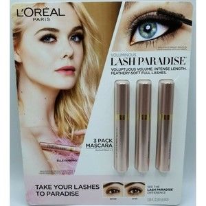 L'Oréal Paris Lash Paradise Voluminous Mascara, Blackest Black (Set of 3) FullSz